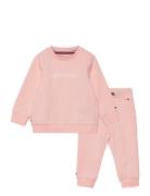 Baby Curved Monotype Set Sets Sweatsuits Pink Tommy Hilfiger