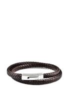 Leather Bracelet Double Armband Smycken Brown Edd.