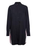 Pieced Glb Stp Short Shirt Dress Kort Klänning Navy Tommy Hilfiger