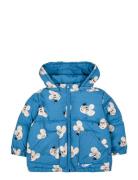 Mouse All Over Hooded Anorak Fodrad Jacka Blue Bobo Choses
