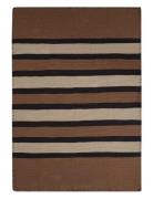 Lexington Home Striped Knitted Cotton Throw Brun