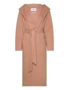 IVY OAK Double Face Coat With Hoodie Beige