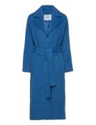 Msgloria Wool Belted Coat Outerwear Coats Winter Coats Blue Minus
