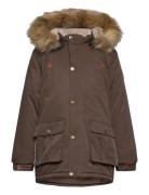 Twill Nylon Boy Parca Parka Jacka Brown Mikk-line