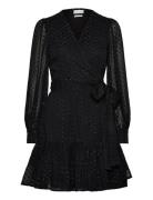 Synne Wrap Dress Kort Klänning Black Creative Collective