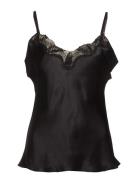 Lady Avenue Pure Silk - Camisole W.lace Svart