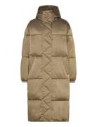 Tjw Long Satin Puffer Fodrad Rock Khaki Green Tommy Jeans