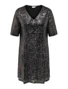 Carsparkly Ss Sequins Dress Wvn Kort Klänning Black ONLY Carmakoma