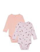 Lindex Body 2 Pack Aop Birds Lila