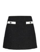 Tweed Mini Skirt Kort Kjol Black Tommy Hilfiger