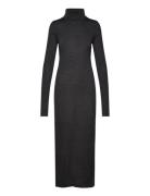 Wool-Blend Jersey Roll Neck Midi Dress Knälång Klänning Black Polo Ral...