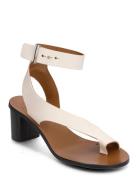 Volparo Linen Vacchetta Sandal Med Klack White ATP Atelier