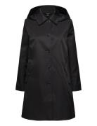 Hooded Cotton-Blend Balmacaan Coat Tunn Rock Black Lauren Ralph Lauren