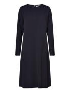 Viscose Twill Shirtdress Ls Knälång Klänning Navy Tommy Hilfiger