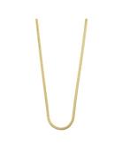 Joanna Recycled Flat Snake Chain Necklace Gold-Plated Accessories Jewe...