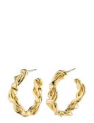 Sun Recycled Twisted Hoops Accessories Jewellery Earrings Hoops Gold P...