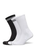 Sock 3 P Sport Rib Terry Sole Lingerie Socks Regular Socks White Linde...