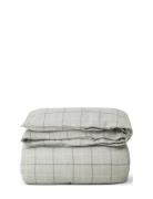 Lt Gray/Dove Checked Cotton Flannel Duvet Cover Home Textiles Bedtexti...