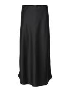 Objsateen Mw Ancle Skirt Div Lång Kjol Black Object