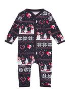 Christmas Heart Jumpsuit Navy Baby Pyjamas Sie Jumpsuit Multi/patterne...
