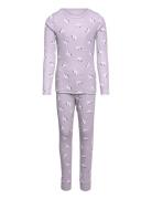 Nmfnightset Lavender Unicorn Rib Noos Pyjamas Set Purple Name It
