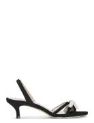 Ambla Pearl Bow Sandal Med Klack Black Custommade