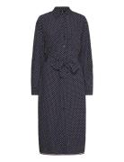 Tommy Hilfiger Polkadot Midi Shirt Dress Ls Svart