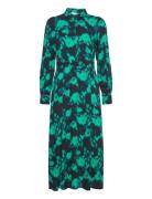 Yasflair Ls Long Shirt Dress S. Knälång Klänning Green YAS