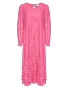 Macenna Long Dress Knälång Klänning Pink Noella