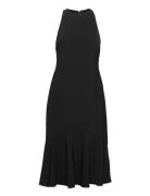 Double-Faced Crepe Sleeveless Dress Knälång Klänning Black Lauren Ralp...