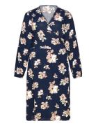 Carnova Ditte Life Ls Wrap Dress Aop Knälång Klänning Blue ONLY Carmak...