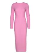Ensulphur Ls Dress 6987 Knälång Klänning Pink Envii