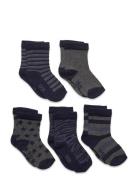 Sock W. Pattern Sockor Strumpor Grey Minymo