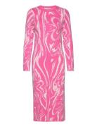 Kira Swirly Dress Knälång Klänning Pink A-View