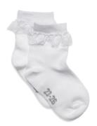 Ankle Sock W. Lace Sockor Strumpor White Minymo