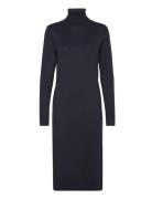 Milasz Roll Neck Long Dress Knälång Klänning Blue Saint Tropez