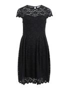 Vikalila Capsleeve Lace Dress - Noos Knälång Klänning Black Vila