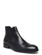 Biabyron Leather Chelsea Stövletter Chelsea Boot Black Bianco