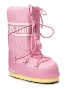 Mb Moon Boot Nylon Vinterkängor Med Snörning Pink Moon Boot