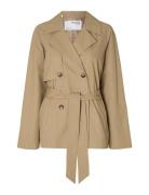 Slfbelinda Short Trench Coat Trench Coat Rock Beige Selected Femme