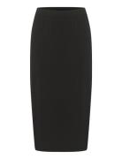 Kamalli Jersey Skirt Knälång Kjol Black Kaffe