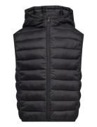 Quilted Gilet With Hood Fodrad Väst Black Mango