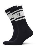 William Stripe 2-Pack Socks Underwear Socks Regular Socks Black Les De...