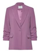 D6Daya Cropped Sleeve Blazer Blazers Single Breasted Blazers Purple Da...