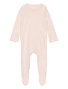 Rib Jersey Full Body W. Back Opening Långärmad Bodysuit Pink Copenhage...