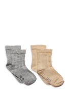 Ankle Sock W. Lurex Sockor Strumpor Grey Minymo