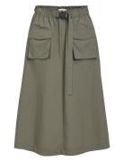 Objbeccy Long Skirt 131 Knälång Kjol Khaki Green Object