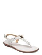 Mk Plate Thong Platta Sandaler White Michael Kors