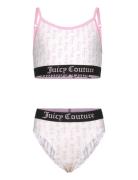 Juicy Couture Juicy Aop Bralette And Bikini Brief Set Hanging Rosa