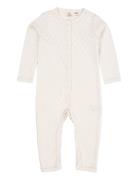 Pointelle Heart Full Body Långärmad Bodysuit Cream Copenhagen Colors